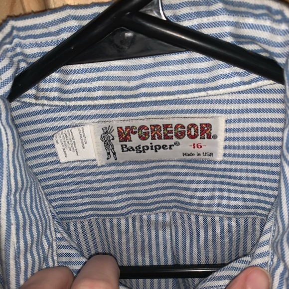 McGregor Bagpiper striped button front shirt size 16 - Picture 3 of 3